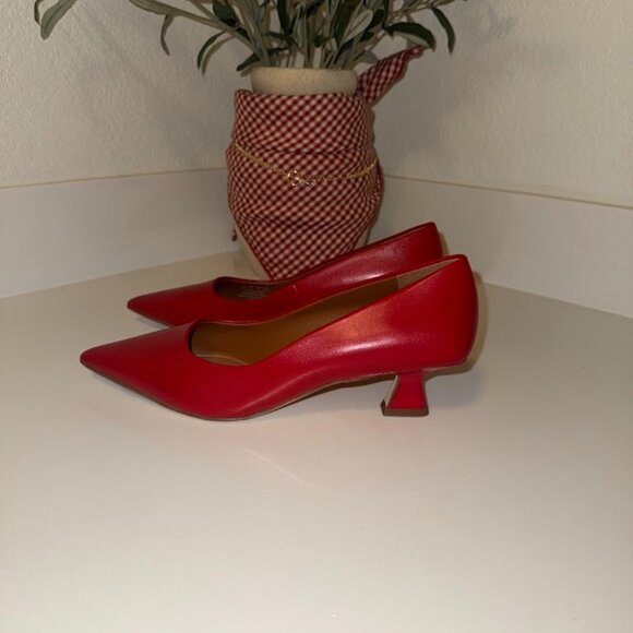 Franco Sarto Diva Red Leather Low Heel Pumps – NWT, Size 7 - Picture 6 of 8